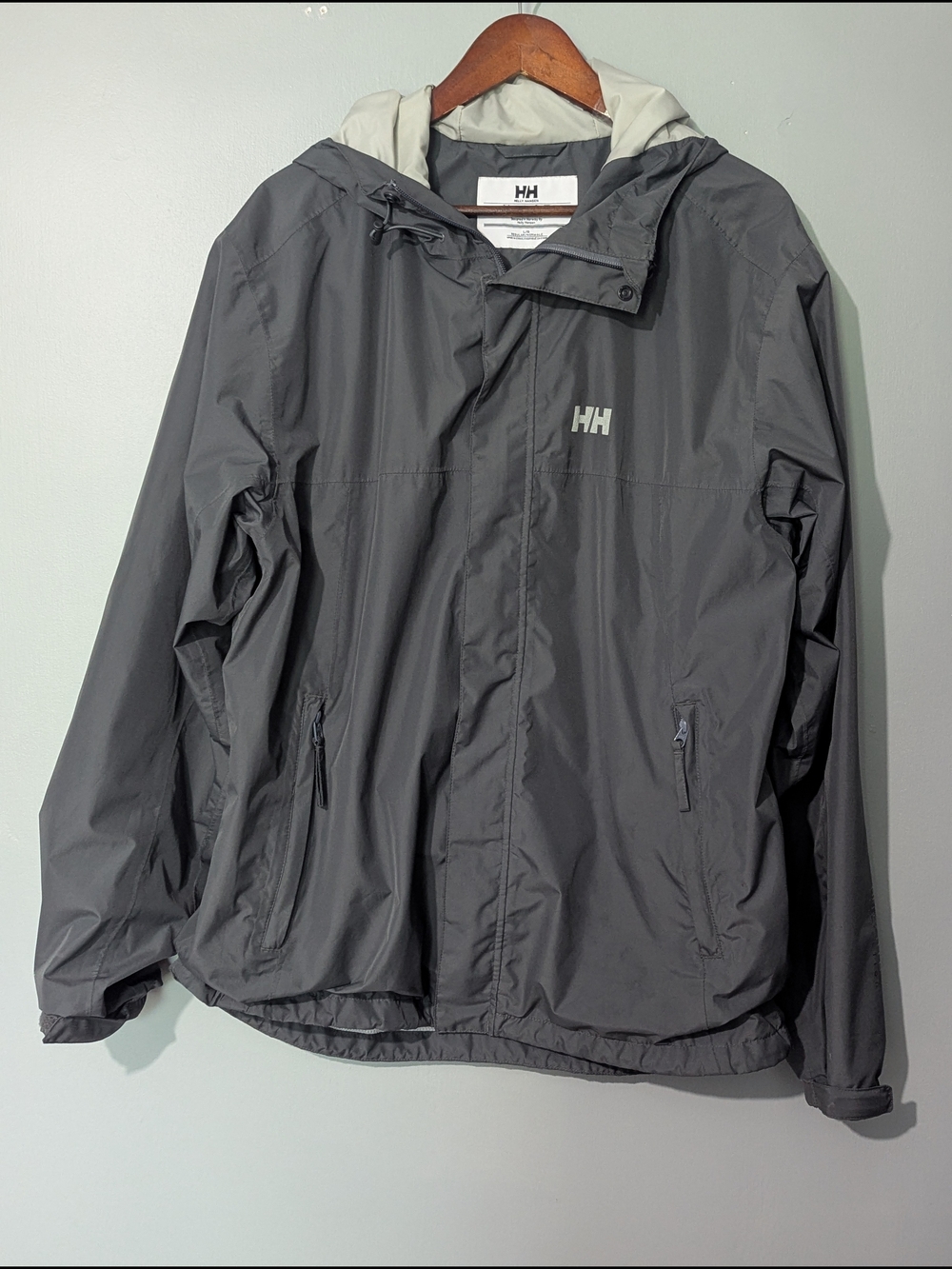 Helly Hansen Men's Gray Waterproof Hooded Rain Jacket